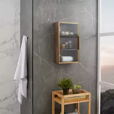 Nordic Changhong glass light luxury simple small apartment bathroom cabinet wall cabinet toilet side cabinet rack