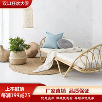 ins Nordic rattan Japanese style 1 8m rattan bed B&B apartment modern rattan solid childrens wooden bed
