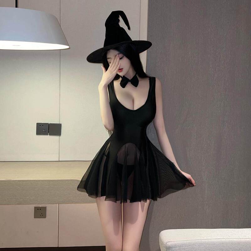 Bellyband for Women, Adult Halloween Emotional and Fun Lingerie, Witch Uniform, No Need to Take Off, Couple's Warming Role-Playing Costume
