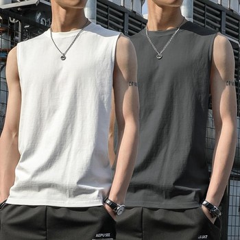 Summer thin round neck vest for men