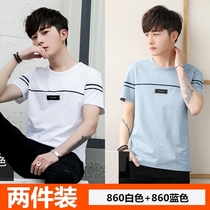2021 Hong Kong Wind Joker Short Sleeve T-shirt Mens Cotton Tide Style Brand Xia ins Mens Clothes Trend Shirt Class