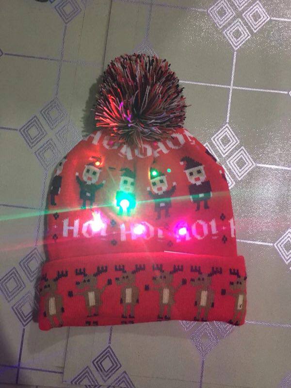 Book to be festive knit cap LED Seven colorful lights Christmas hat carnival Halloween hats Annual Meeting Gift Hats