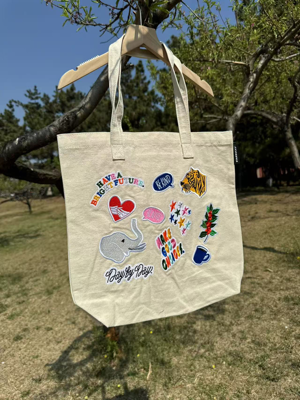 Japanese Pure Yuan Star Daddy All-Over Printed Towel Embroidered Large Thick Canvas Bag
