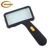 100x50mm rectangular with two LED lights Handheld square mirror lighting reading reading magnifying glass 84026A