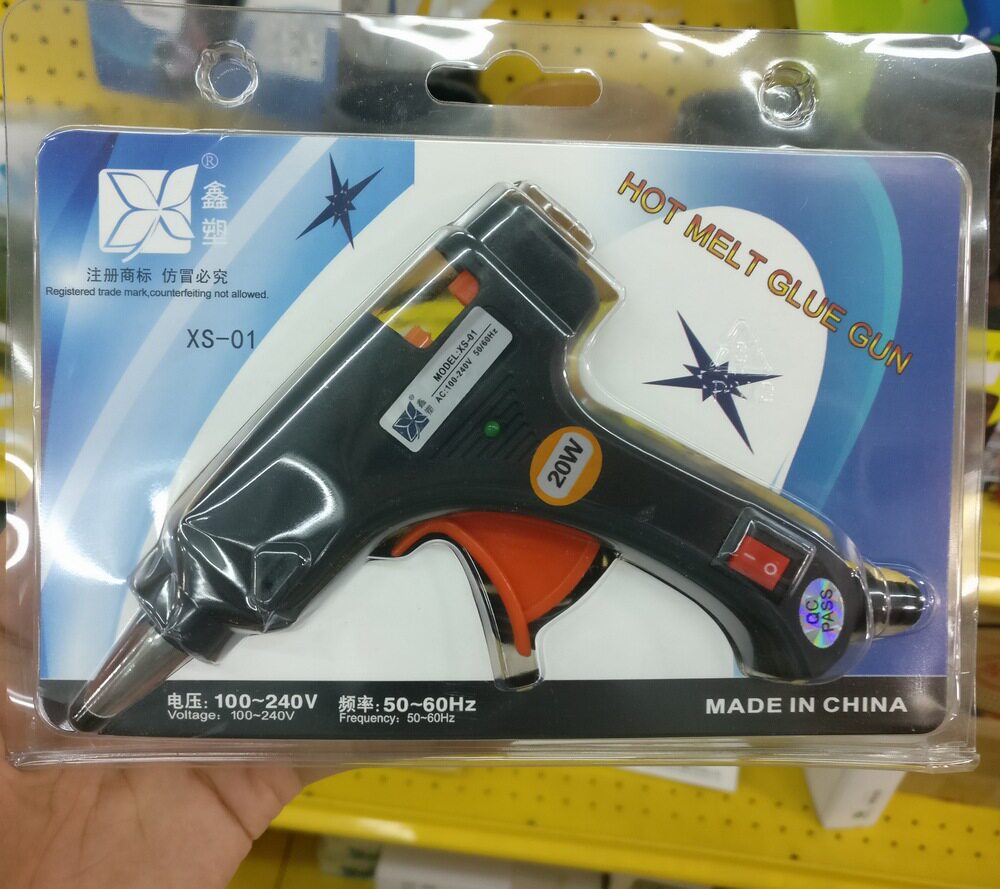 Xin plastic card XS-01 small size hot melt adhesive gun 20W with 7 4MM adhesive tape black tech