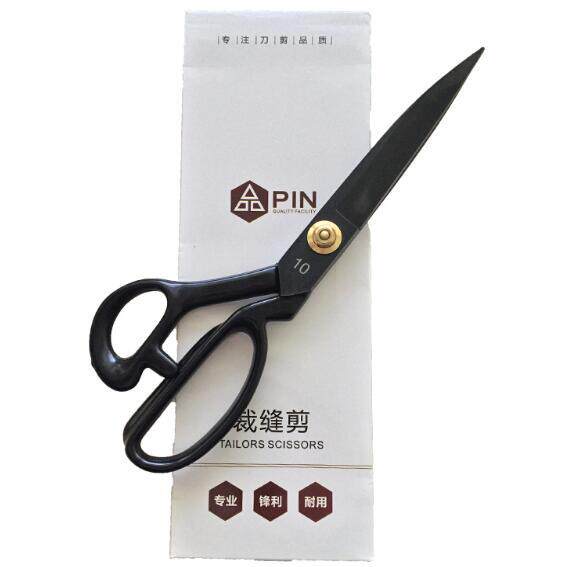 Great Ji Brand Name Signs PIN-9 10 11 12 Inch Forged Press Tank Clothing Scissors Black Cutting Edge Notch