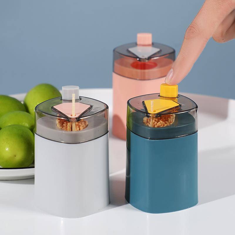 Toothpick Box Creative Auto Pop Home Living Room Pressed Dining Room Toothpick Tube Can Portable Portable Portable Toothpick Tube