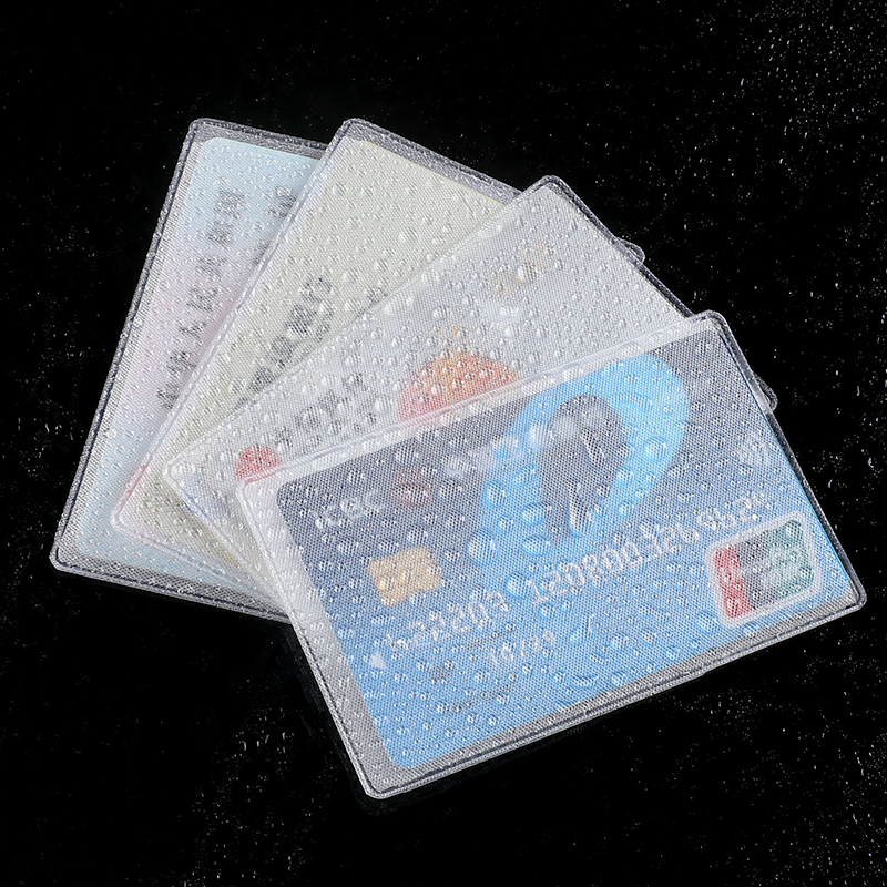 Card sleeve document cover customized financial cutting sleeve print set to be LOGO transparent bus PVC ID card protective sleeve
