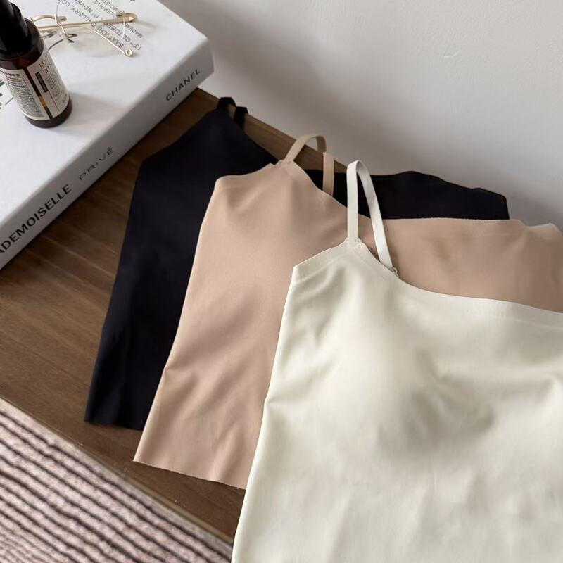 Aveline New Summer Style Seamless Invisible Anti-Exposure Camisole Short Top for Women, Slimming and Suitable as a Base Layer