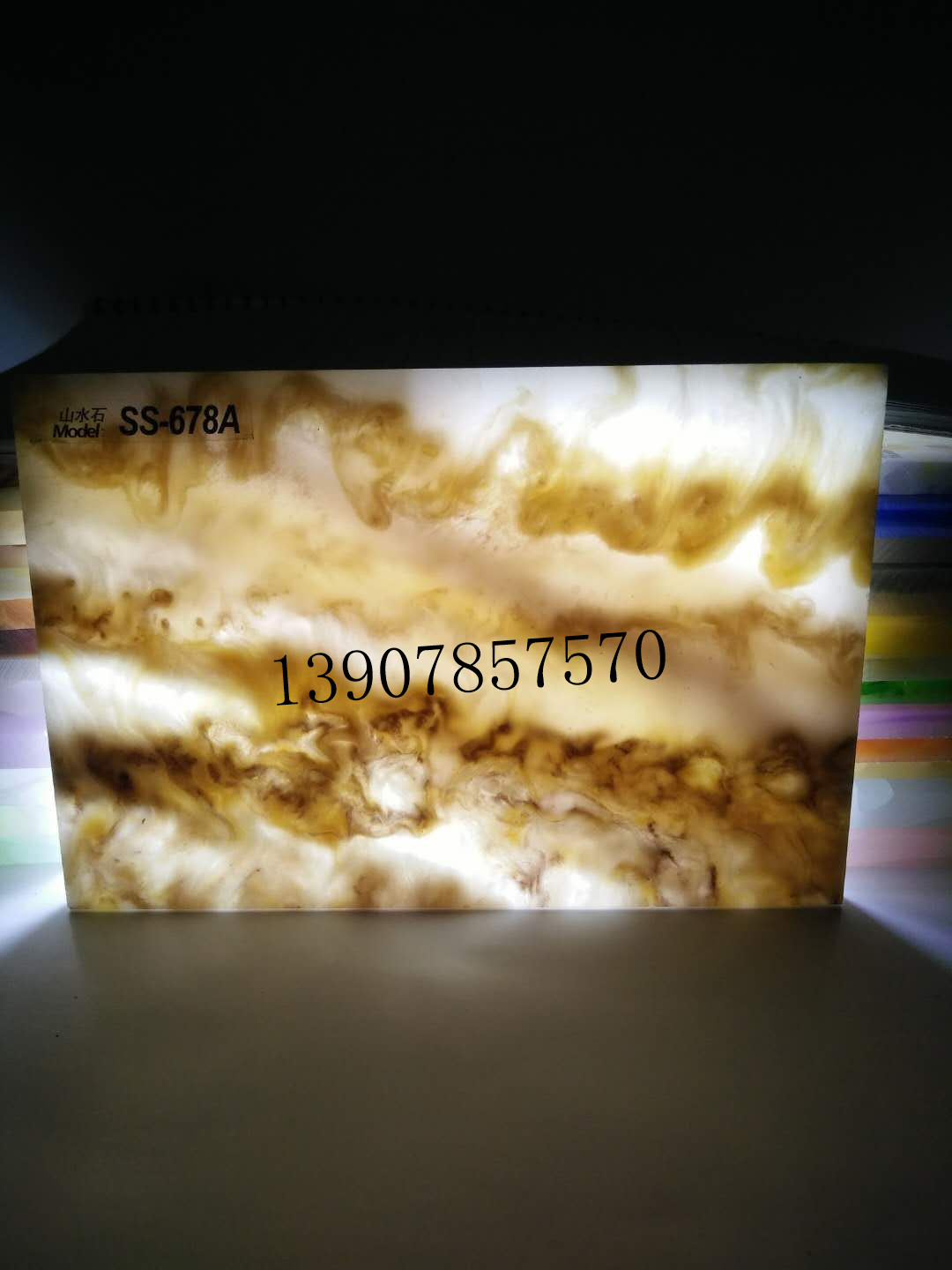 Landscape pattern artificial translucent cloud stone board resin board clubhouse ceiling background wall lighting decoration manufacturers sell