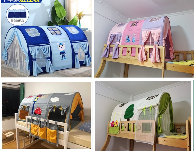 Children's Bed Tent Interior Game HousePrincess Decorated Boys Girls Castle Up and Down Material Material Anti-Mosquito