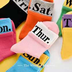 Socks women's mid-calf ins trendy hip-hop Korean style long socks student sports socks internet celebrity week socks paired with canvas shoes