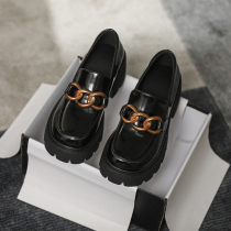 Small leather shoes female British shoes children 2021 New Joker leather big shoes square head thick bottom cake shoes