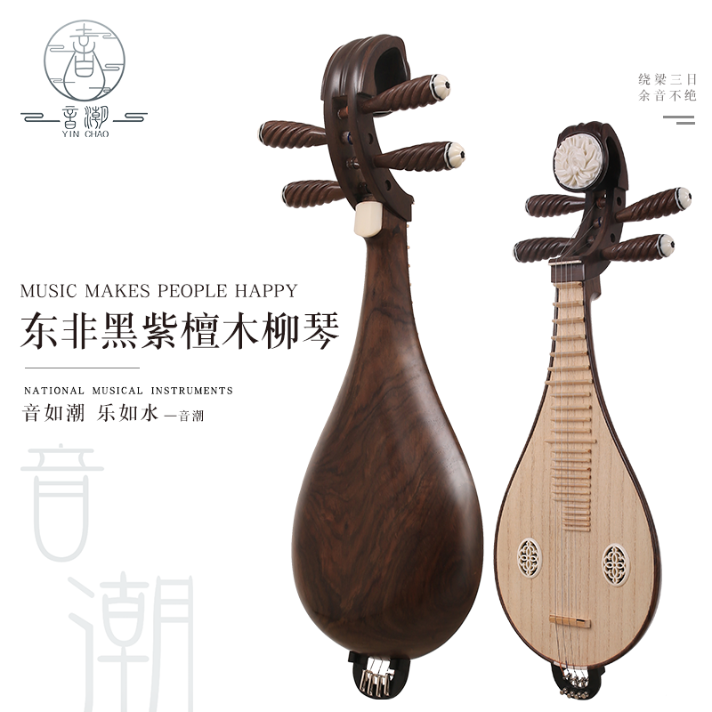 Sound wave national musical instrument 8D1F ebony East African black rosewood willow piano soil pipa small pipa stage performance