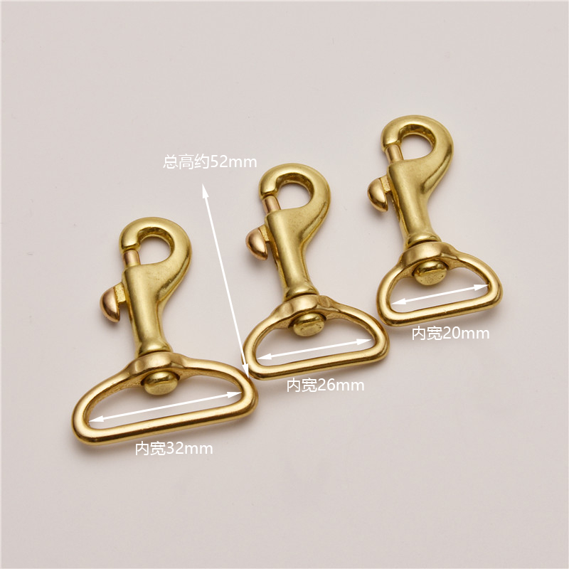 Pure Copper Day Series Lobster Buckle Handmade Leather retro Beauty Department brass hook Hook Strap Hook Handmade Bag DIY Leather Accessories-Taobao