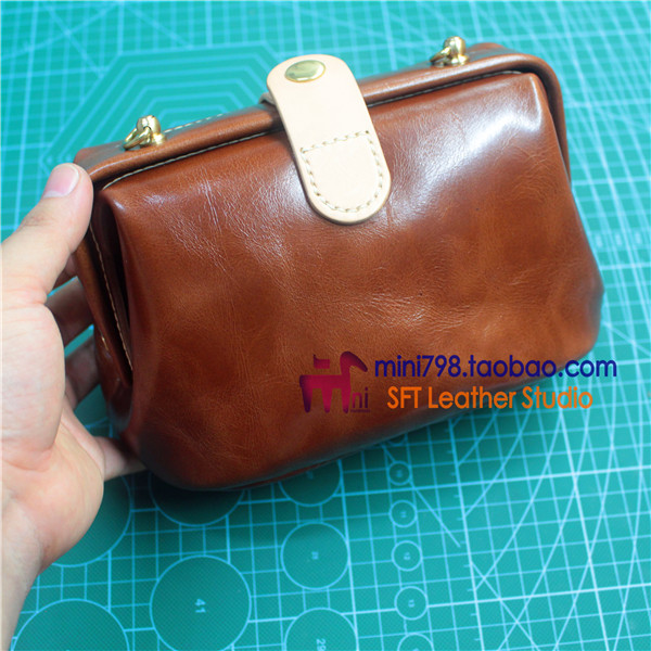 MINI self-drawing paper handmade leather bag paper pattern DIY paper type BXK-54 19cm mouth gold bag version