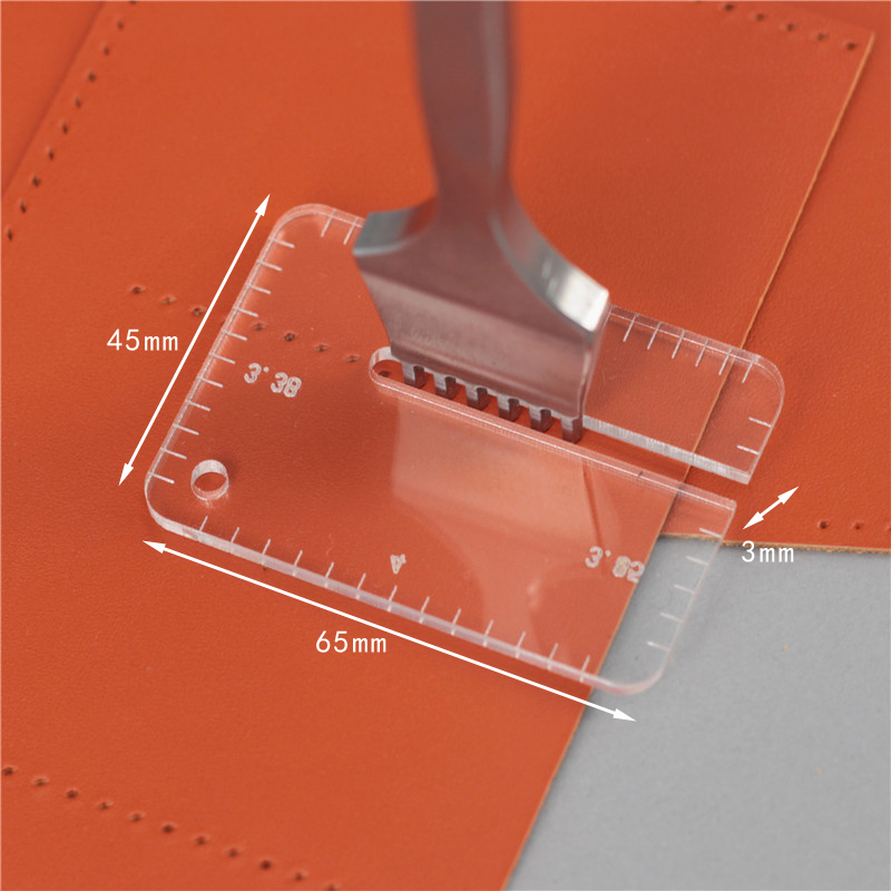 Handmade leather tools Acrylic transparent leather production pull chopper with scale oblique flat chopper Rhombic chopper Pull chopper