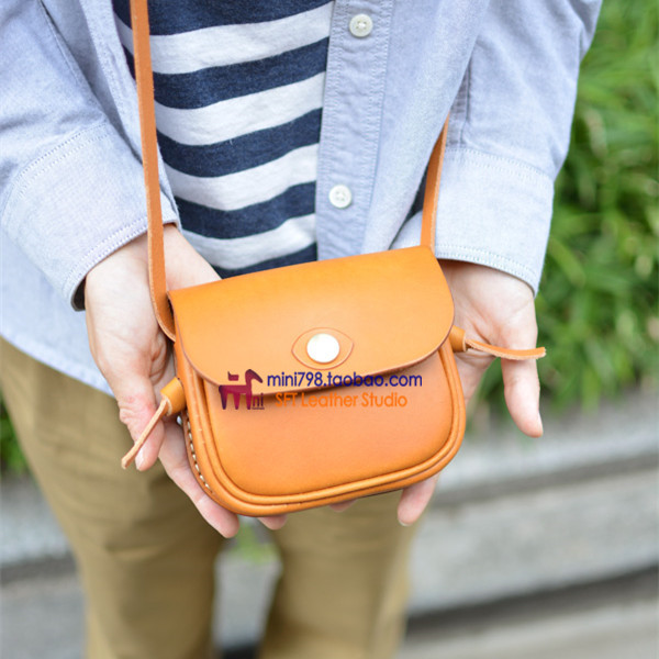 DIY handmade leather bag vegetable tanned leather small bag BXK-26 drawing pattern