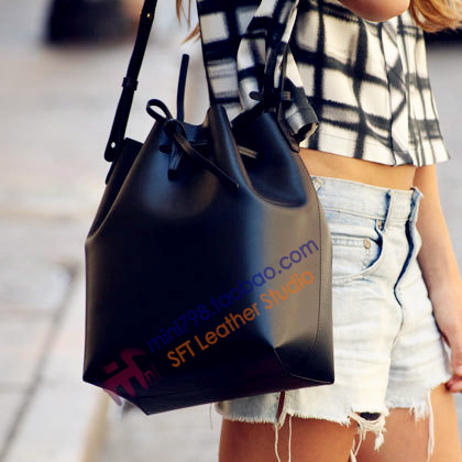 MINI design figure handmade leather bag drawings paper-like paper-type BDQ-38 bucket bag plate type