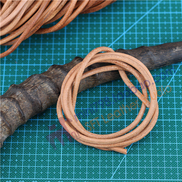 DIY Handmade Leather Accessories Round Leather Rope Primary Color Cow Leather Rope DIY Leather With Key Buckle Accessories