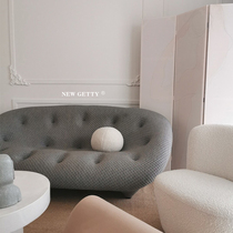 Nordic Net red curved fabric sofa freehand space Ligne Roset designer light luxury Shell sofa