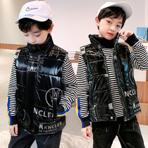 Boy down cotton waistcoat autumn and winter childrens disposable horse clip middle child winter cotton padded thick waistcoat shoulder wear tide