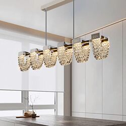 Restaurant One-Word Chandelier Modern Simple Italian Crystal Lamp Designer Minimalist Strip Light Luxury Small Apartment Restaurant Lamp