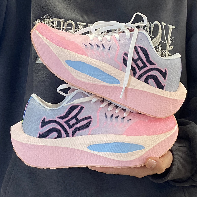 Fashionable Shock-Absorbing, Wear-Resistant, Breathable Student Couple's Pink Girly Versatile Rebounding Soft-Soled Sports Shoes Running Shoes