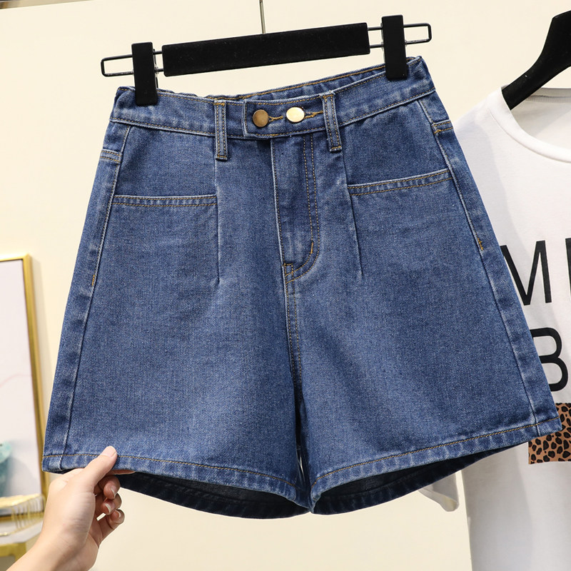 Big Code Women Dress Summer Dress 2023 New High Waist Loose A Character Shorts Fat Younger Sister Mm Conspicuble Skinny Jeans Shorts-Taobao
