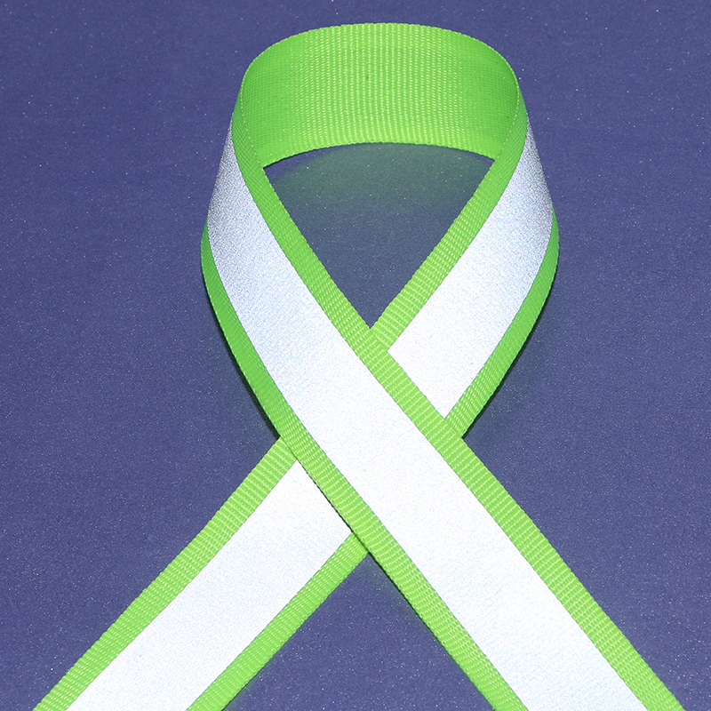 2 5*1 5CM reflective cloth fluorescent green orange red highlight reflective webbing warning tape (100 meters)