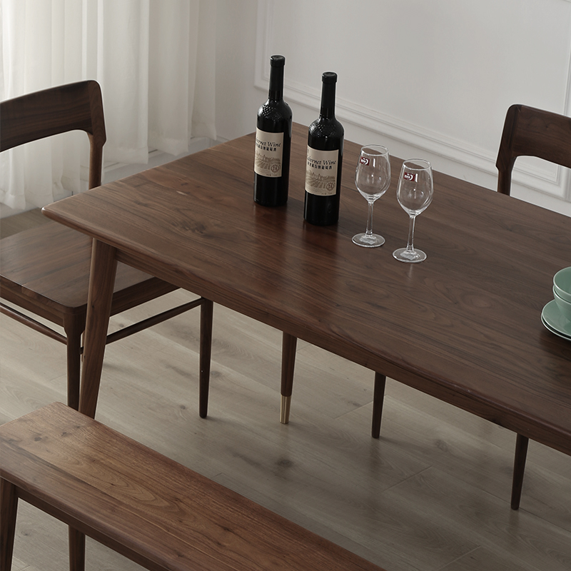 Nordic dining table and chair combination home modern minimalist size solid wood high-end atmospheric economy one table and six chairs