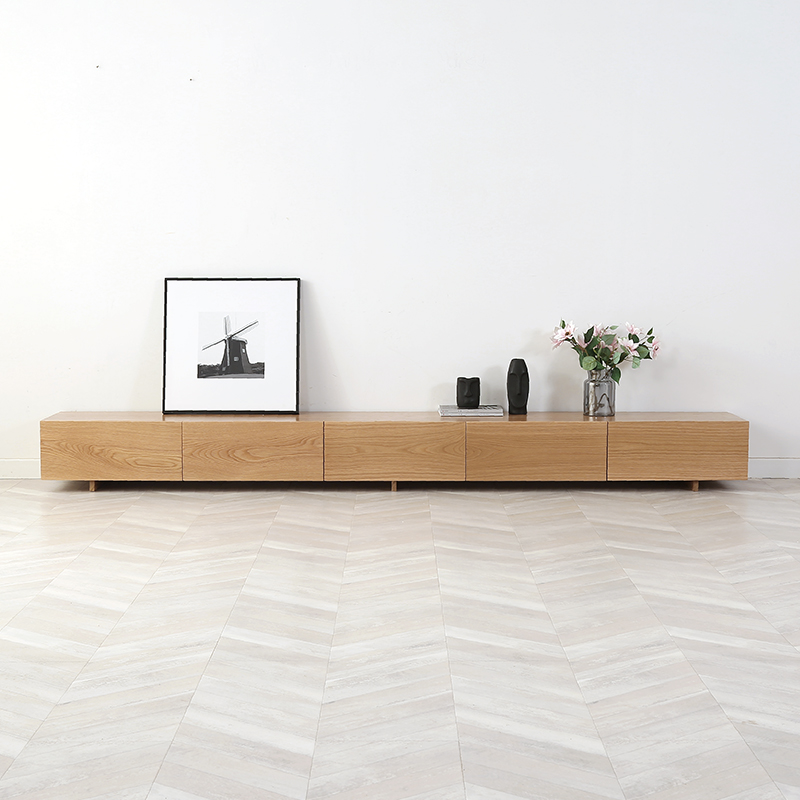 Nordic floor TV cabinet all solid wood multifunctional simple modern economical living room home floor cabinet size apartment