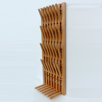 Wall stool hook shoe changing stool bar entrance door coat hook sitting belt hanger oak wall decoration red solid wood