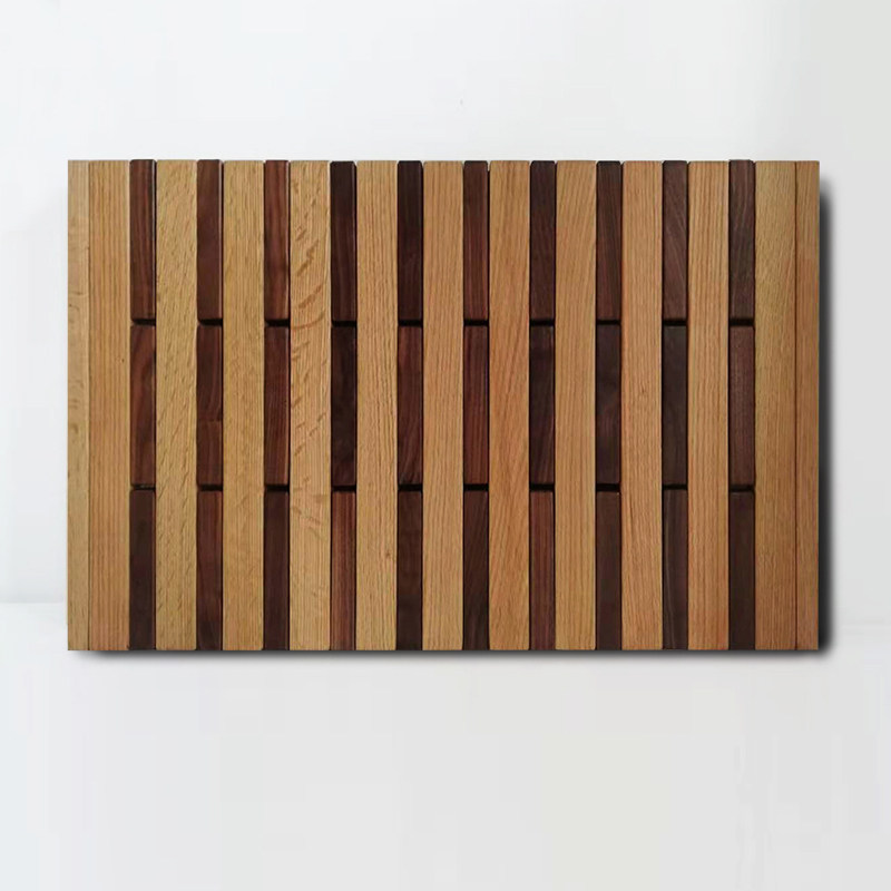 Wall light luxury wood strip solid wood decorative hook porch wall hanger coat hook black walnut clothes hanging storage