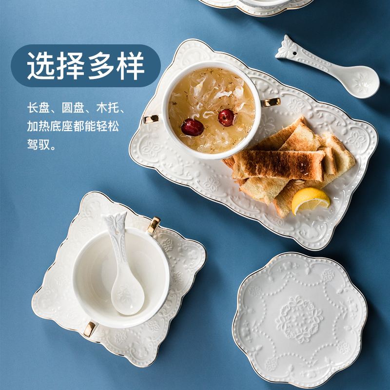 European exquisite breakfast porridge bowl Oatmeal Bowl Bird's nest Cup Dessert salad ears bowl Small luxury tableware
