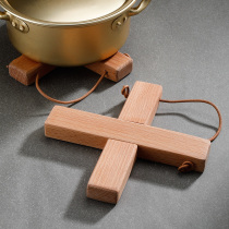 The kitchen thickened solid wood beech wood pot mat ins Wind Nordic simple heat insulation mat bowl mat wood household anti-scalding