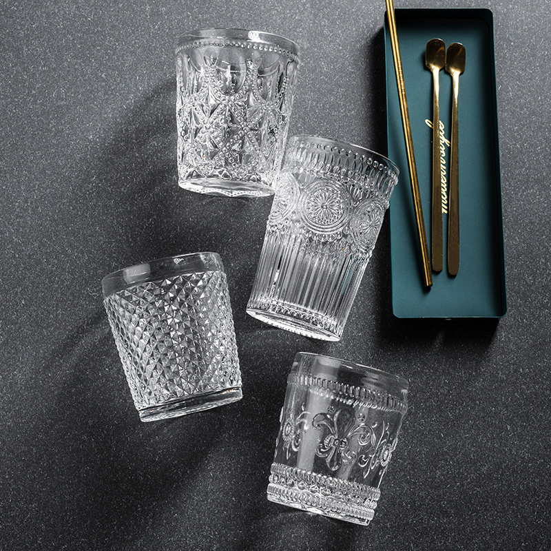 Chef Light luxury cup suit Household cold glass retro glass restaurant family living room drink water