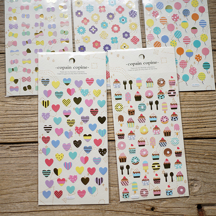 Cute Hand Ledger Gold Leaf on paper Paper Sticker Hand Ledger Diary Decorations