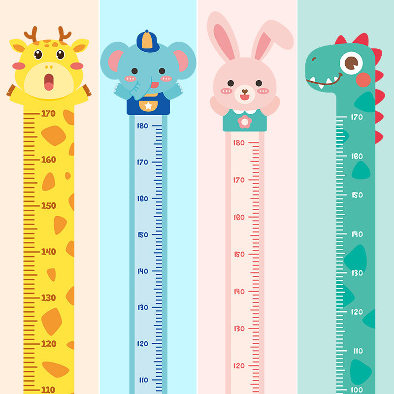 Children's room decoration record baby measuring height gauge measuring instrument cartoon height sticker wall sticker self-adhesive can be removed