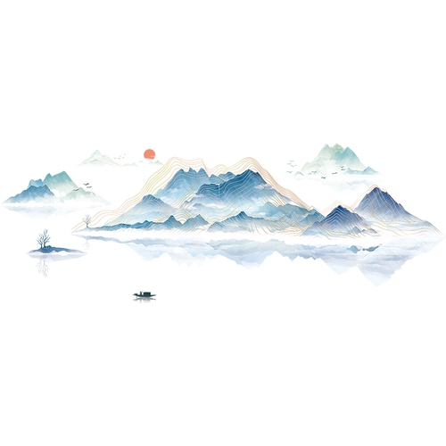 Новый китайский ветер телевизионный фон наклейка на стены сами -новая китайская классическая гостиная спальня крыльца декоративные фоновые обои обои