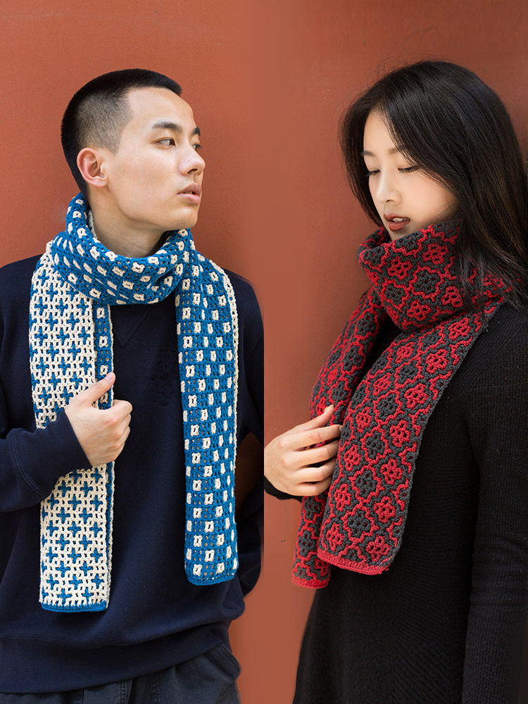 Susu sister home History pattern scarf Milk bubble machine time Hand-woven wool crochet diy material pack wool group