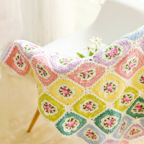 Su Su Jies home retro small flower rose blanket woven cotton thread handmade diy crochet material package tutorial making