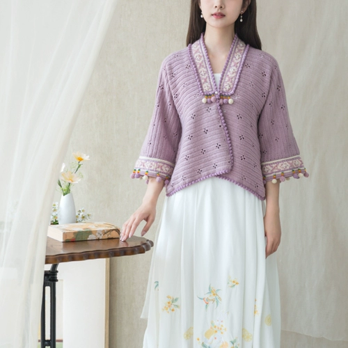 苏苏姐家 Короткий кардиган ручной работы, плетеный крючок для вязания, набор материалов, DIY