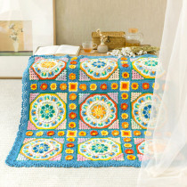 Su Su Jies home Dunhuang Lotus flat chess blanket wool Group hand-woven blanket diy crochet material bag