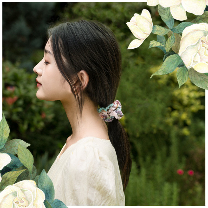 Susu sister's flower Suhu jewelry set Yarn diy boredom hand-made gift Knitting thread crochet material bag