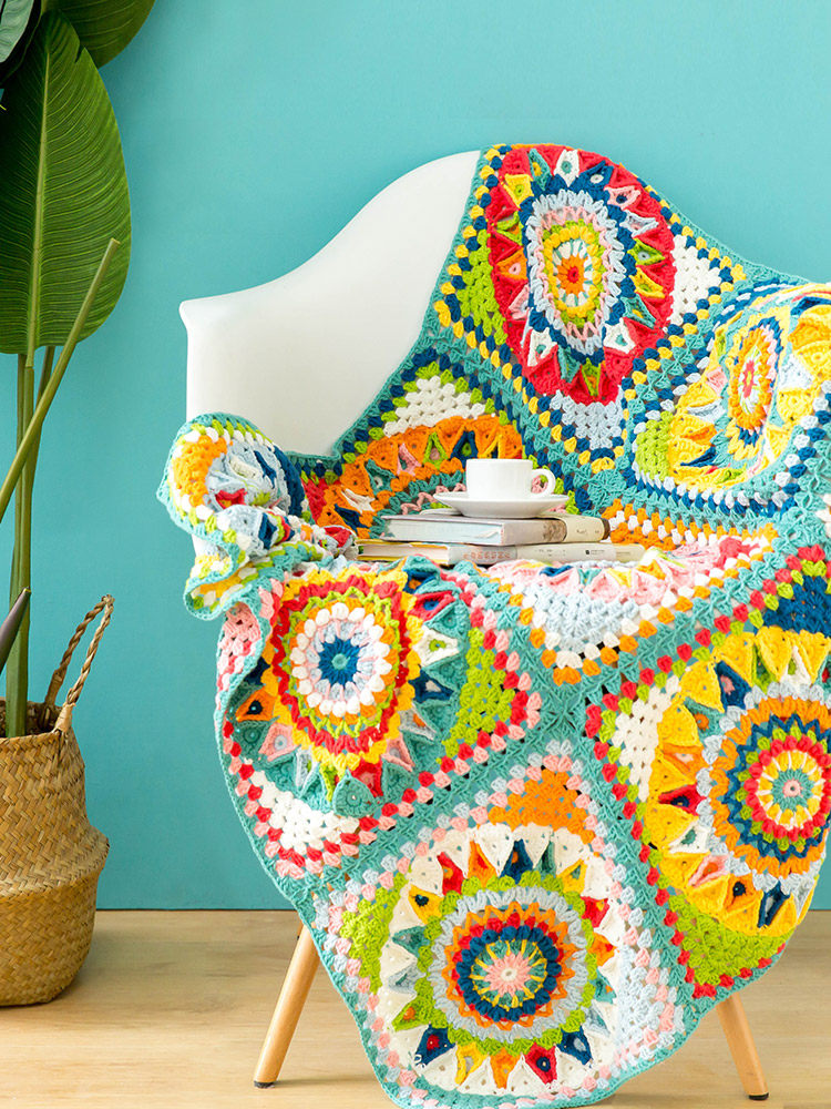 Su Su's house Sand of Time parquet blanket Handmade diy woven cotton thread Crochet wool group Video material package