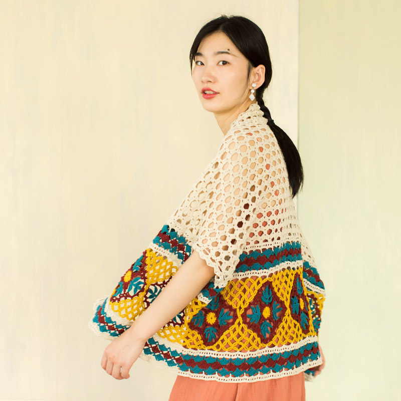 Susu sister's Indian and Pakistani style lace shawl handmade diy wool knitting crochet material bag homemade