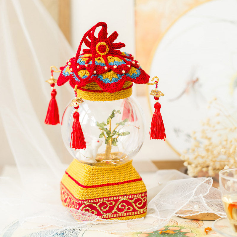 Sister Su home toad palace jade rabbit lanterns DIY diversion handmade wool crochet knitting materials gift package Gong