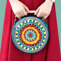Sister Susus mandala messenger bag Handmade diy tutorial Self-made braided thread cotton thread wool group material bag