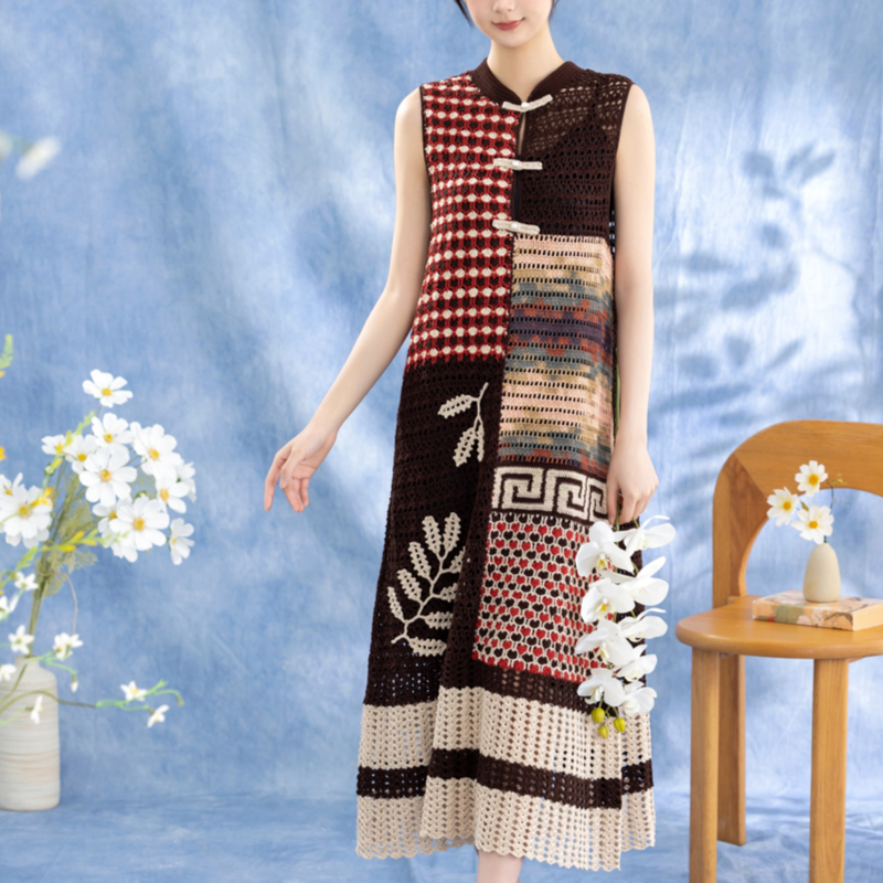 Sister Su Su's Handmade DIY Lace Yarn Crochet Vest Dress LAOSHU Material Kit Sister Su Su's Handmade DIY Lace Yarn Crochet Vest Dress LAOSHU Material Kit